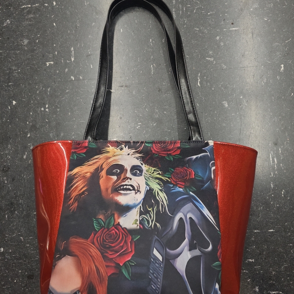 Stylish Red and Black Tote Bag